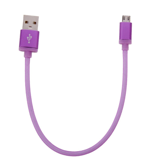 25cm Net Style Metal Head Micro USB to USB 2.0 Data / Charger Cable(Purple) by buy2fix