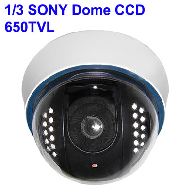 1/3 SONY Color 650TVL Dome CCD Camera, IR Distance: 15m - Security by buy2fix | Online Shopping UK | buy2fix