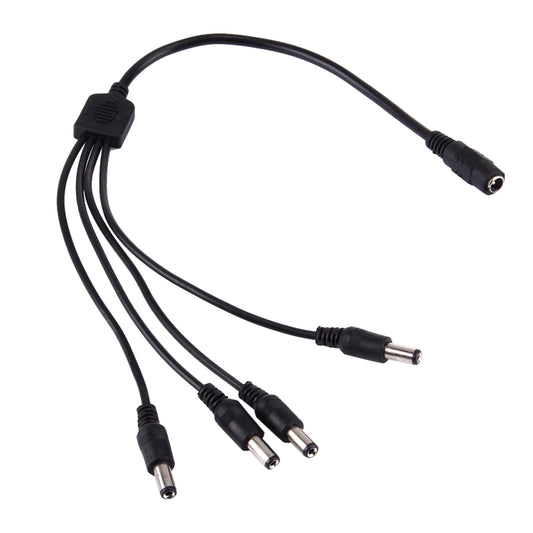1 Female to 4 Male Plug 5.5 x 2.1mm DC Power Cable(Black) by buy2fix