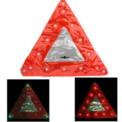 15 LED Dreieck Notfall Auto Warnung Sicherheit Verkehrszeichen rot (rot)