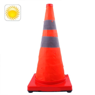 Cônes routiers d'avertissement de sécurité routière à ascenseur solaire à 3 LED, hauteur: 56 cm