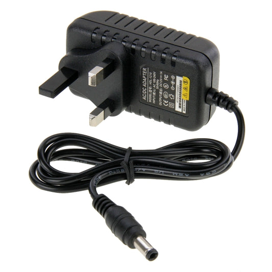 UK Plug AC 100-240V to DC 12V 1A Power Adapter, Tips: 5.5 x 2.1mm, Cable Length: about 90cm(Black) by buy2fix