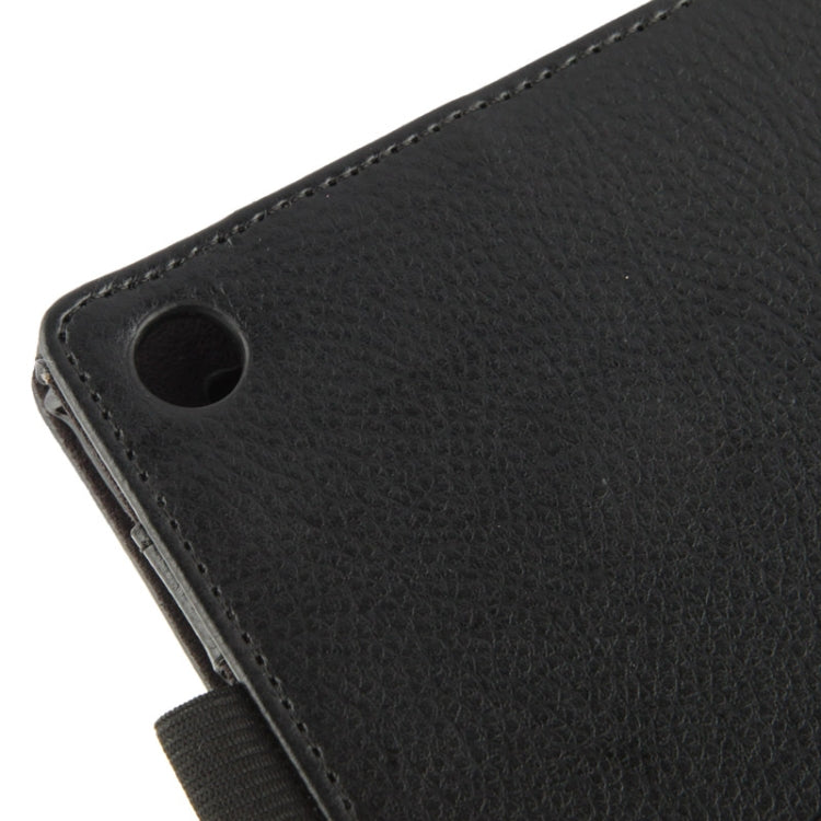 Litchi Texture Leather Case with Holder for Sony Xperia Tablet Z2 10.1(Black) - Mobile Accessories by buy2fix | Online Shopping UK | buy2fix