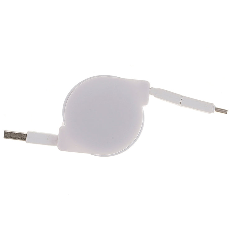 1m 2A Two in One Retractable Micro USB to Type-C Data Sync Charging Cable, For Galaxy, Huawei, Xiaomi, LG, HTC and Other Smart Phones, Rechargeable Devices(White) by buy2fix