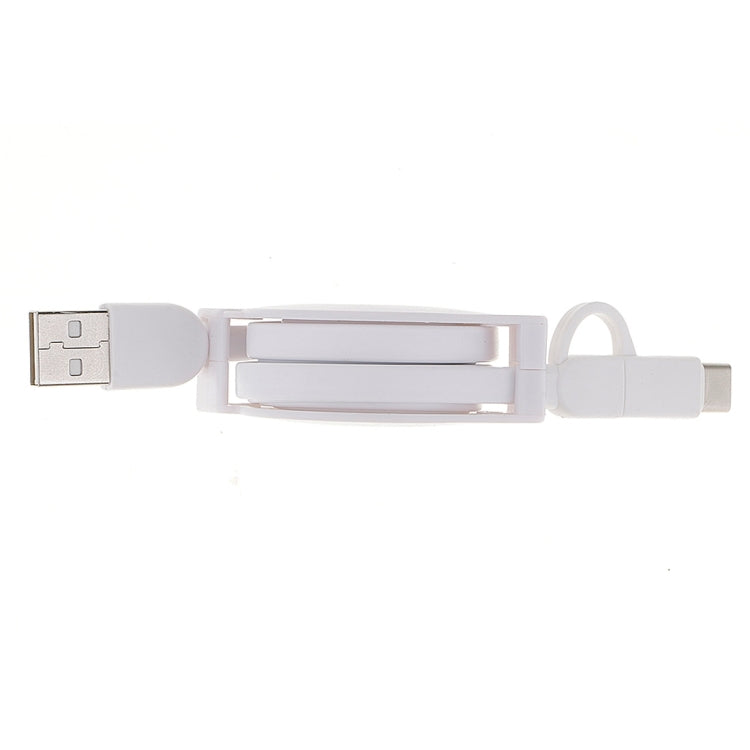 1m 2A Two in One Retractable Micro USB to Type-C Data Sync Charging Cable, For Galaxy, Huawei, Xiaomi, LG, HTC and Other Smart Phones, Rechargeable Devices(White) by buy2fix