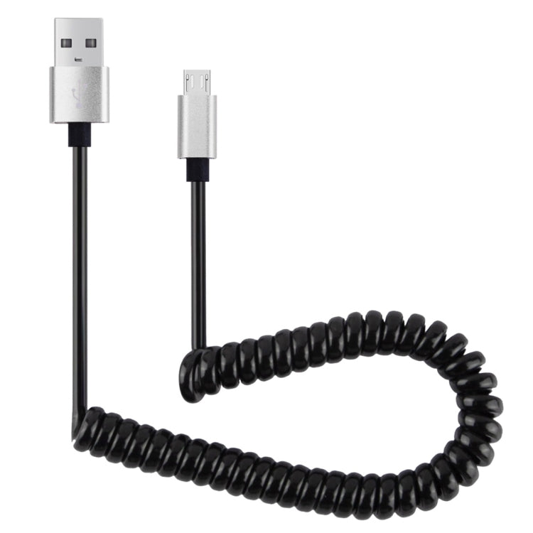 30cm to 100cm High Speed Spring Style Micro USB to USB 2.0 Flexible Elastic Spring Coiled Cable USB Data Sync Cable , For Galaxy, Huawei, Xiaomi, LG, HTC, Sony and Other Smart Phones(Silver) - Micro USB Cable by buy2fix | Online Shopping UK | buy2fix