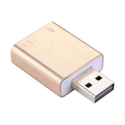 Aluminum Shell 3.5mm Jack External USB Sound Card HIFI Magic Voice 7.1 Channel Adapter Free Drive for Computer, Desktop, Speakers, Headset, Microphone(Gold) by buy2fix