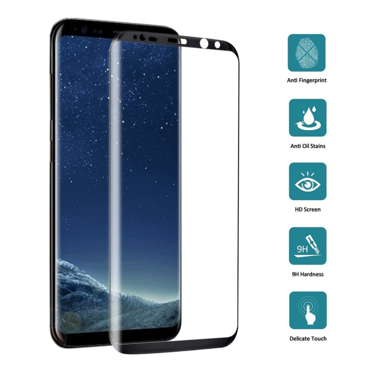 Full Screen Tempered Glass Screen Protector For Galaxy S8 / G9500(Black) - Samsung Accessories by buy2fix | Online Shopping UK | buy2fix