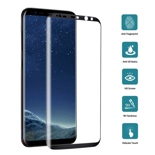 Full Screen Tempered Glass Screen Protector For Galaxy S8 / G9500(Black) by buy2fix