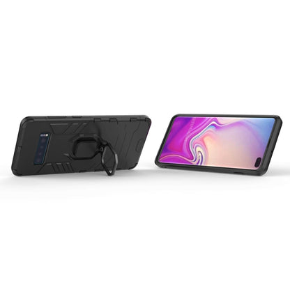 PC + TPU Shockproof Protective Case for Samsung Galaxy S10 Plus, with Magnetic Ring Holder(Black) - Samsung Accessories by buy2fix | Online Shopping UK | buy2fix