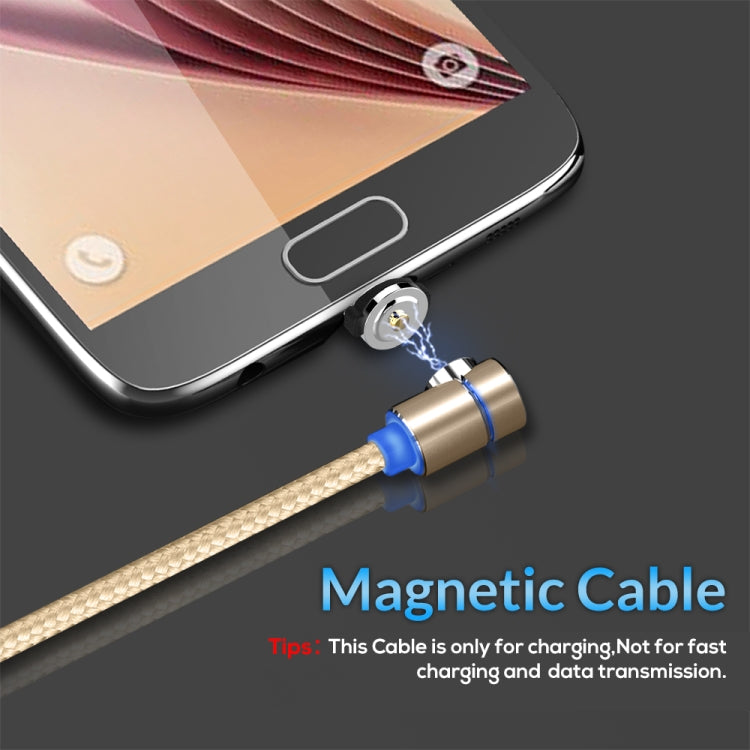 TOPK 2m 2.4A Max USB to Micro USB 90 Degree Elbow Magnetic Charging Cable with LED Indicator(Gold) - Mobile Accessories by TOPK | Online Shopping UK | buy2fix