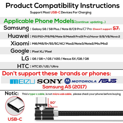 TOPK 2m 2.4A Max USB to USB-C / Type-C 90 Degree Elbow Magnetic Charging Cable with LED Indicator(Black) - Mobile Accessories by TOPK | Online Shopping UK | buy2fix