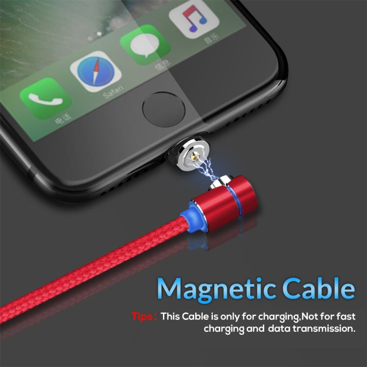 TOPK 2m 2.4A Max USB to 90 Degree Elbow Magnetic Charging Cable with LED Indicator, No Plug(Red) - Mobile Accessories by TOPK | Online Shopping UK | buy2fix