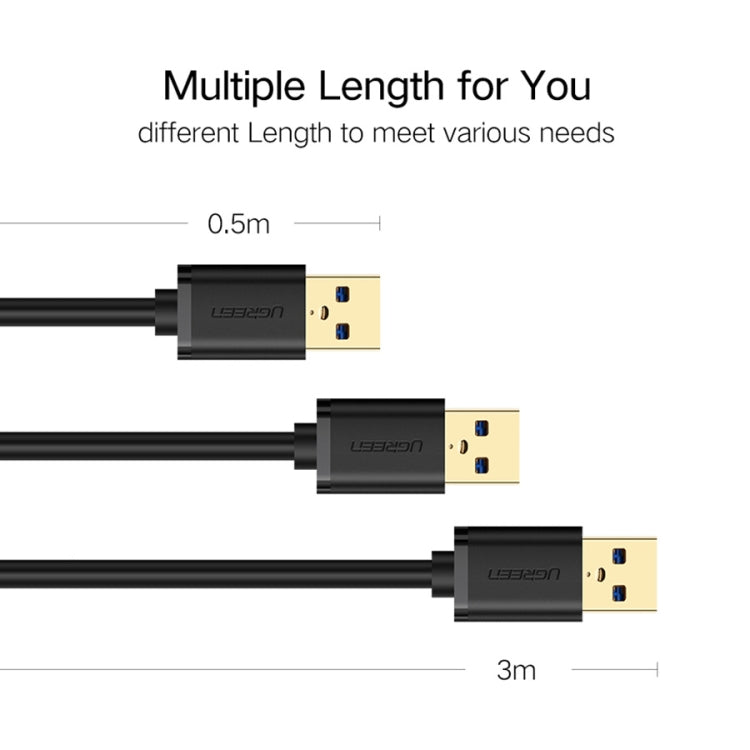 Ugreen 1m USB 3.0 Male to Female Data Sync Super Speed Transmission Extension Cord Cable - USB 3.0 by UGREEN | Online Shopping UK | buy2fix