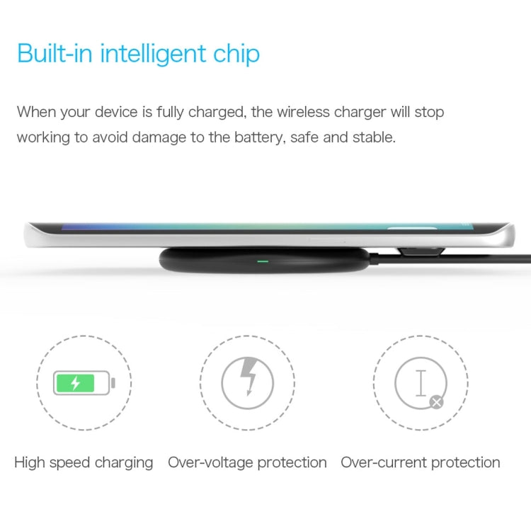 Vinsic 5V 1A Output Mini Extra-slim Qi Standard Wireless Charger Quick Charger - Wireless Charger by VINSIC | Online Shopping UK | buy2fix