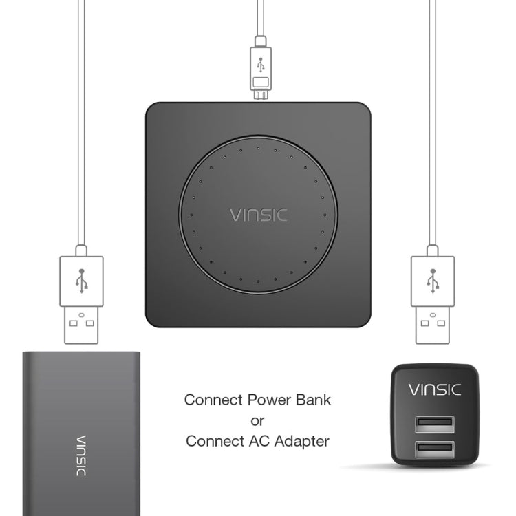 Vinsic 5V 1A Output Qi Standard Portable Wireless Charger Pad - Wireless Charger by VINSIC | Online Shopping UK | buy2fix