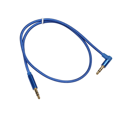 AV01 3.5mm Male to Male Elbow Audio Cable, Length: 50cm(Blue) by buy2fix
