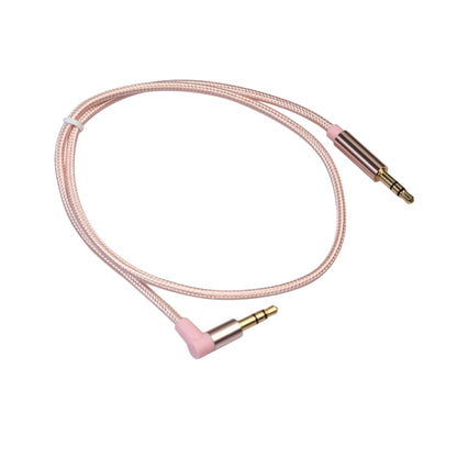 AV01 3.5mm Male to Male Elbow Audio Cable, Length: 50cm(Rose Gold) - Aux Cable by buy2fix | Online Shopping UK | buy2fix