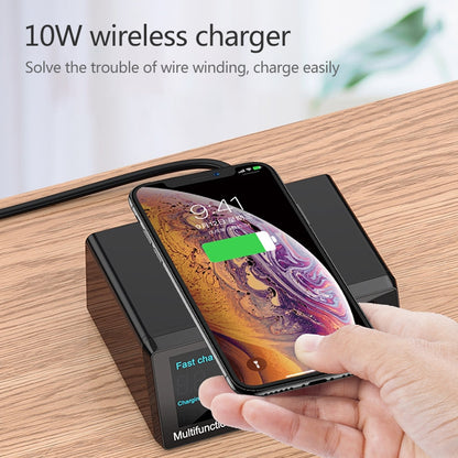 X9 9 in 1 QC 3.0 USB Interface + 6 USB Ports + PD 65W Ports + QI Wireless Fast Charging Multi-function Charger with LED Display - Multifunction Charger by buy2fix | Online Shopping UK | buy2fix