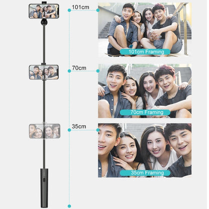 CYKE P9 Universal Stretchable Hidden One-piece Wireless Bluetooth Selfie Stick(Black) - Consumer Electronics by CYKE | Online Shopping UK | buy2fix