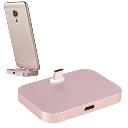 USB-C / Type-C Aluminum Alloy Desktop Station Dock Charger(Pink) - Dock Charger by buy2fix | Online Shopping UK | buy2fix