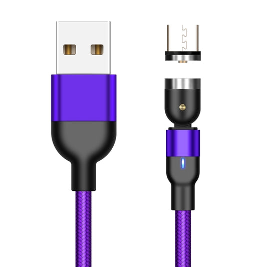 1m 2A Output USB to Micro USB Nylon Braided Rotate Magnetic Charging Cable(Purple) by buy2fix