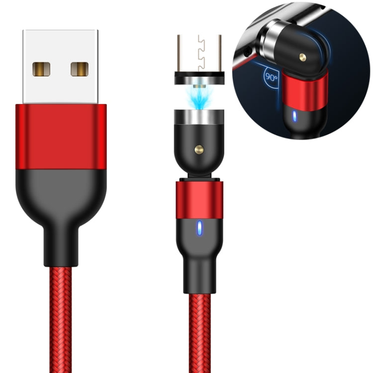 1m 2A Output USB to Micro USB Nylon Braided Rotate Magnetic Charging Cable(Red) - Mobile Accessories by buy2fix | Online Shopping UK | buy2fix