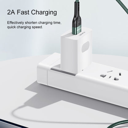 USAMS US-SJ450 U55 2A Micro USB Aluminum Alloy Weave Charging Cable, Length:1m(Green) - Micro USB Cable by USAMS | Online Shopping UK | buy2fix