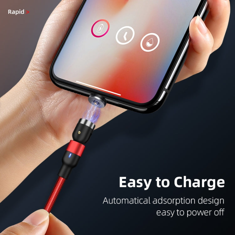 2m 2A Output USB to USB-C / Type-C Nylon Braided Rotate Magnetic Charging Cable(Red) - Mobile Accessories by buy2fix | Online Shopping UK | buy2fix