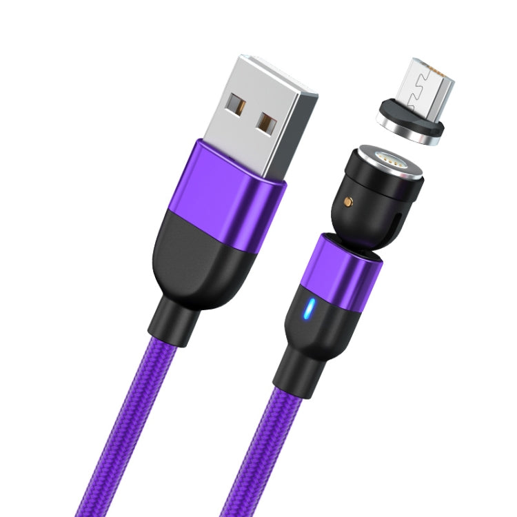 1m 3A Output USB to Micro USB 540 Degree Rotating Magnetic Data Sync Charging Cable (Purple) - Mobile Accessories by buy2fix | Online Shopping UK | buy2fix