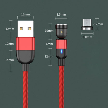 2m 3A Output USB to Micro USB 540 Degree Rotating Magnetic Data Sync Charging Cable (Red) - Mobile Accessories by buy2fix | Online Shopping UK | buy2fix