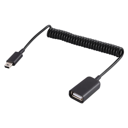 Mini 5 Pin Male to USB Female Laptop Spring Charging Cable by buy2fix