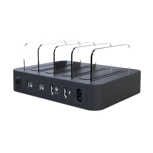 45W PD USB-C / Type-C + 18W PD USB-C / Type-C + 18W QC 3.0 USB + USB Ports Smart Charger with Detachable Bezel, US Plug by buy2fix
