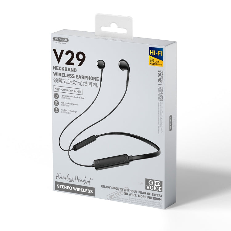 WK V29 Bluetooth 5.0 Neck-mounted Wireless Sports Bluetooth Earphone, Support Wire Control - Neck-mounted Earphone by WK | Online Shopping UK | buy2fix