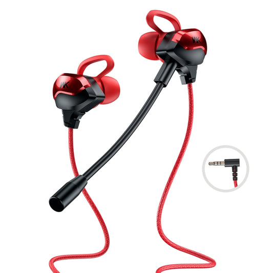 WK ET-Y30 ET Series 3.5mm Elbow In-ear Wired Wire-control Gaming Earphone with Microphone (Red) - Normal Style Earphone by WK | Online Shopping UK | buy2fix