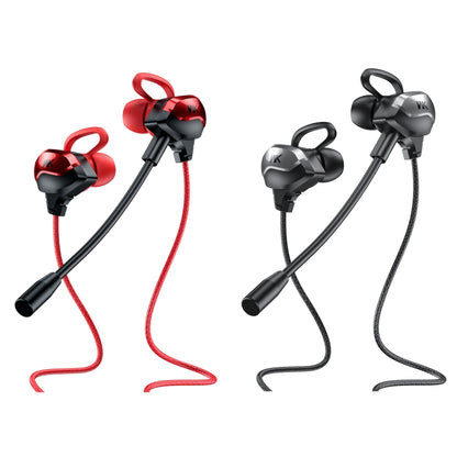 WK ET-Y30 ET Series 3.5mm Elbow In-ear Wired Wire-control Gaming Earphone with Microphone (Red) - Normal Style Earphone by WK | Online Shopping UK | buy2fix