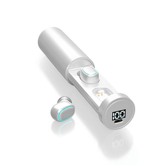 C1 Bluetooth 5.0 TWS Circular Chimney Touch Digital Display True Wireless Bluetooth Earphone with Charging Box(White)