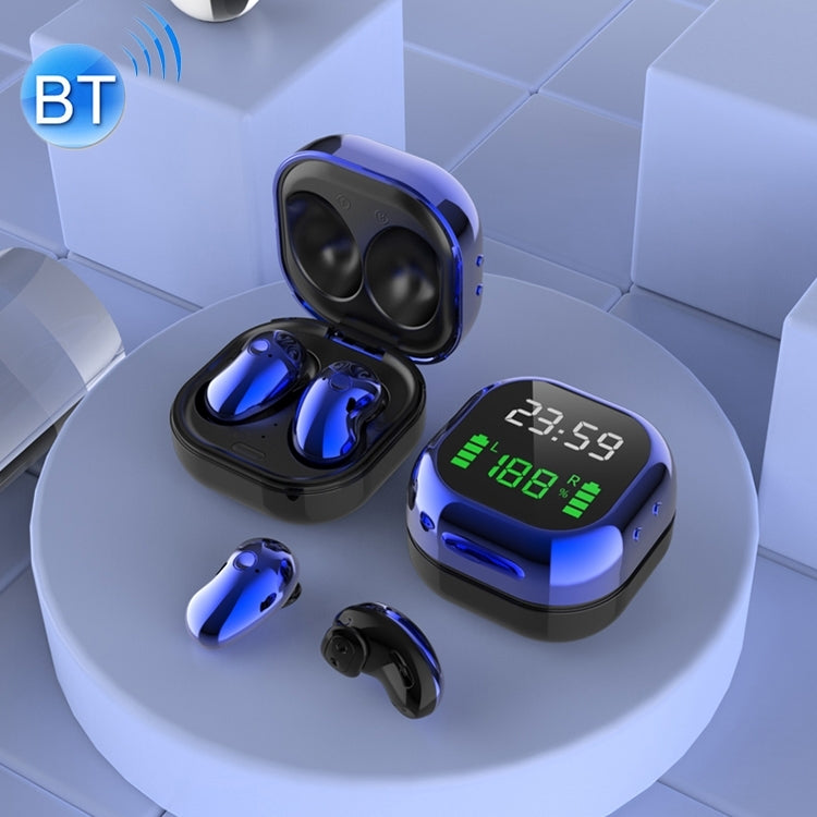 S6 Plus Bluetooth 5.0 TWS Touch Digital Display Mini Clock True Wireless Bluetooth Earphone with Charging Box(Blue) - TWS Earphone by buy2fix | Online Shopping UK | buy2fix