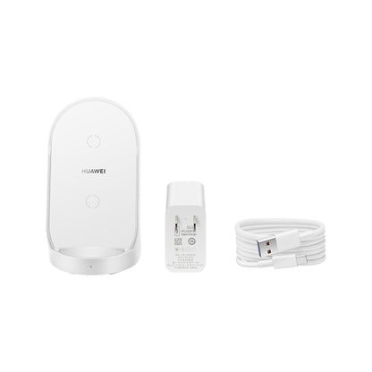 Original Huawei CP62R 50W Max Qi Standard Super Fast Charging Vertical Wireless Charger Stand with Type-C Cable + Adapter Set (White) - Apple Accessories by Huawei | Online Shopping UK | buy2fix