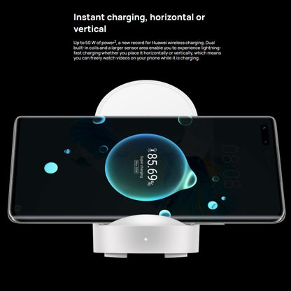 Original Huawei CP62R 50W Max Qi Standard Super Fast Charging Vertical Wireless Charger Stand with Type-C Cable + Adapter Set (White) - Apple Accessories by Huawei | Online Shopping UK | buy2fix