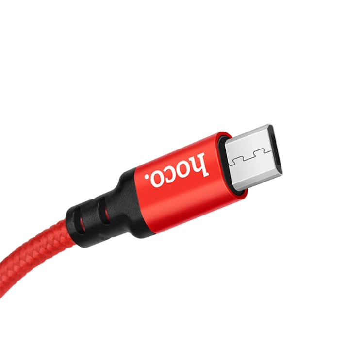 hoco X14 1m Nylon Braided Aluminium Alloy Micro USB to USB Data Sync Charging Cable(Red) - Micro USB Cable by hoco | Online Shopping UK | buy2fix