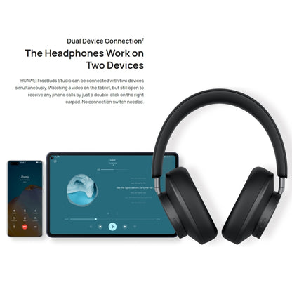 Original HUAWEI FreeBuds Studio Dynamic Noise Cancelling Bluetooth 5.2 Wireless Headset(Gold) - Headset & Headphone by Huawei | Online Shopping UK | buy2fix