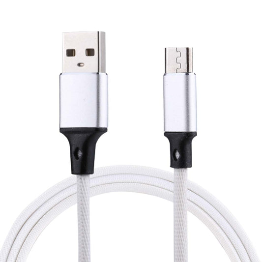 1m 2A Output USB to Micro USB Nylon Weave Style Data Sync Charging Cable, For Samsung, Huawei, Xiaomi, HTC, LG, Sony, Lenovo and other Smartphones(White) by buy2fix