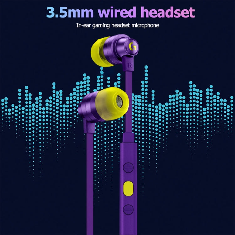 Logitech G333 In-ear Gaming Wired Earphone with Microphone, Standard Version(Purple) - In Ear Wired Earphone by Logitech | Online Shopping UK | buy2fix