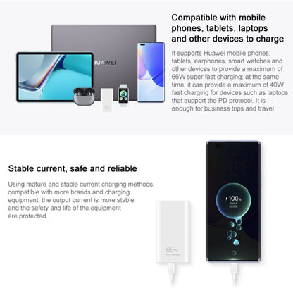 Original Huawei 66W GaN Ultra-thin Travel Charger Power Adapter with Type-C / USB-C Cable (White) - Mobile Accessories by Huawei | Online Shopping UK | buy2fix