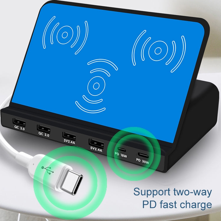 819 9 In 1 Wireless Charging Station Smart Socket Holder Stand - Multifunction Charger by buy2fix | Online Shopping UK | buy2fix