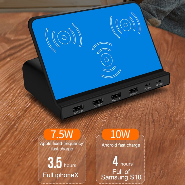 819 9 In 1 Wireless Charging Station Smart Socket Holder Stand - Multifunction Charger by buy2fix | Online Shopping UK | buy2fix