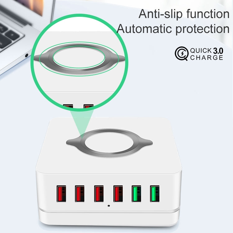 E6 7 In 1 Multi-function Wireless Charging Station USB Smart Socket Holder Stand - Multifunction Charger by buy2fix | Online Shopping UK | buy2fix