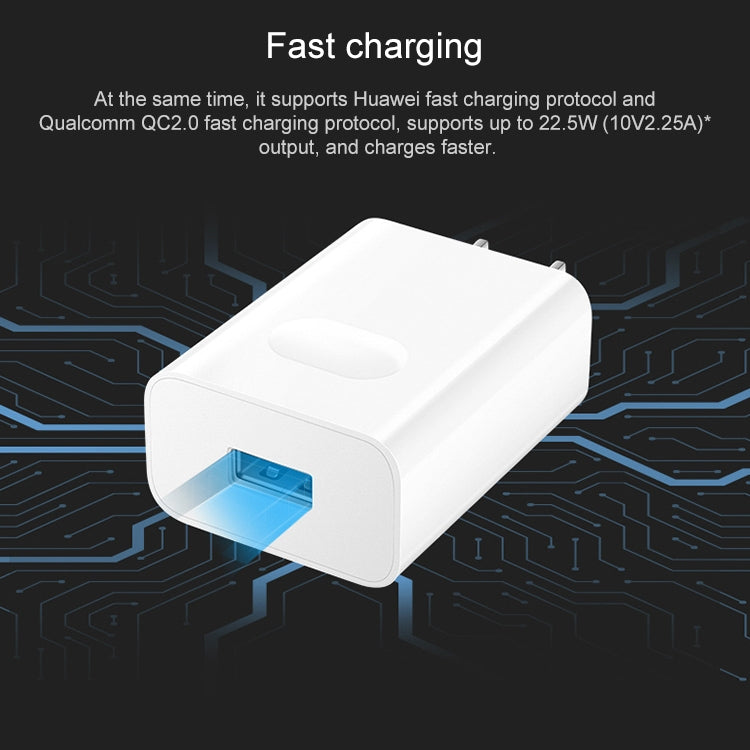 Original Honor AP404 USB Super Fast Charge Charger (Max 22.5W SE) with 1m 3A USB to USB-C / Type-C Data Cable, US Plug(White) - Mobile Accessories by Huawei | Online Shopping UK | buy2fix