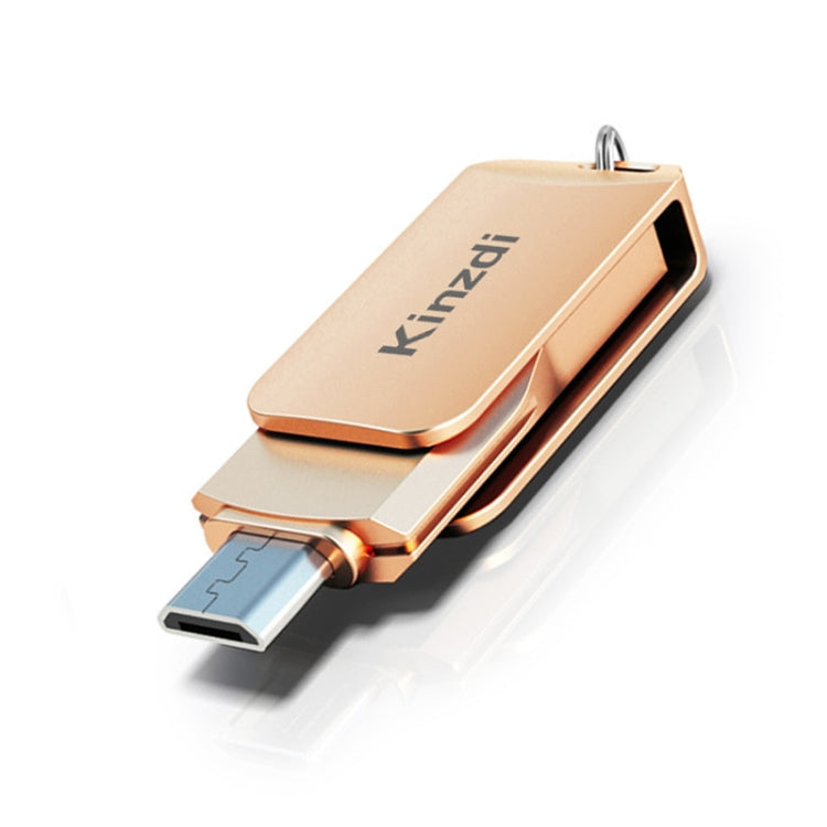 Kinzdi 16GB USB + Type-C Interface Metal Twister Flash Disk V8 (Rose Gold) - USB Flash Drives by Kinzdi | Online Shopping UK | buy2fix